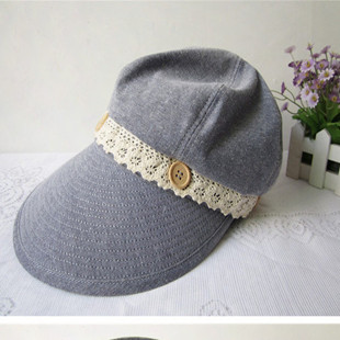 Dual hat female summer anti-uv sunbonnet sun hat large brim lace strawhat free shipping
