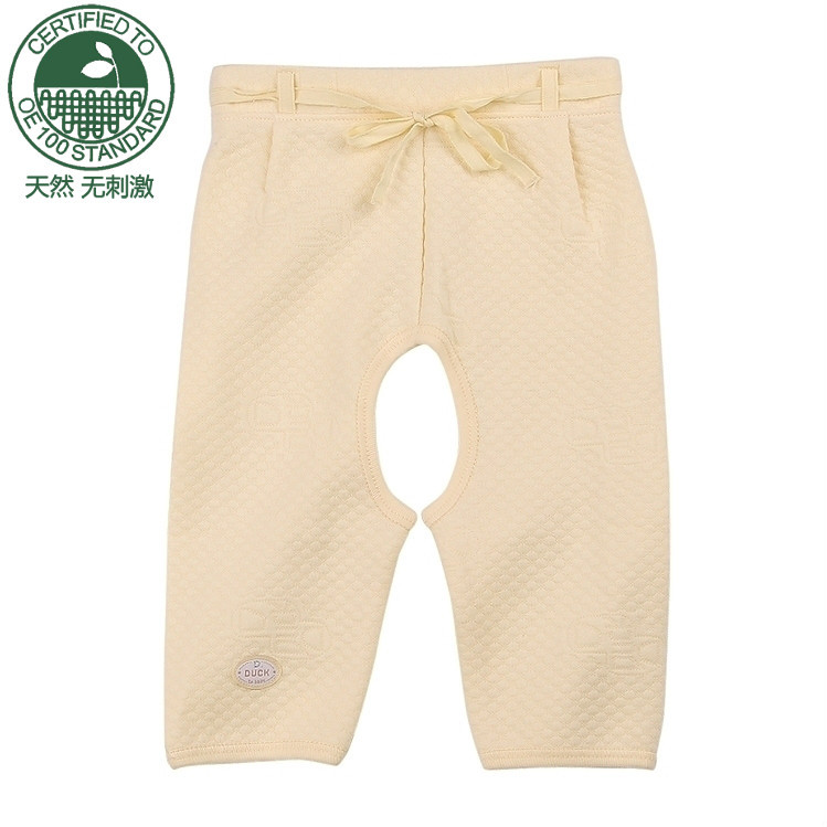 Duck organic cotton baby trousers autumn and winter enterotoxigenic dricing trousers baby trousers open-crotch pants