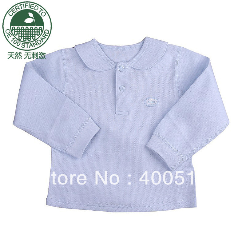 Duck organic cotton children's clothing  autumn child underwear 100% cotton baby top male child top sleepwear 21004