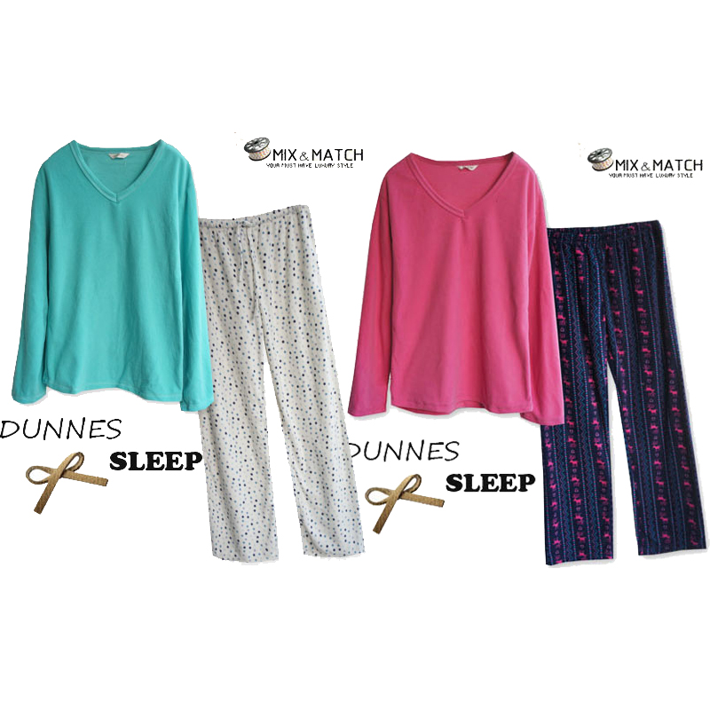 Dunnes female polar fleece fabric sleep set