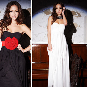 E 10467 gauze strapless long pad dress one-piece dress long skirt 380g