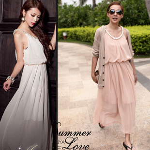 E 118536 sweet pearl loose long fairy one-piece dress 430g