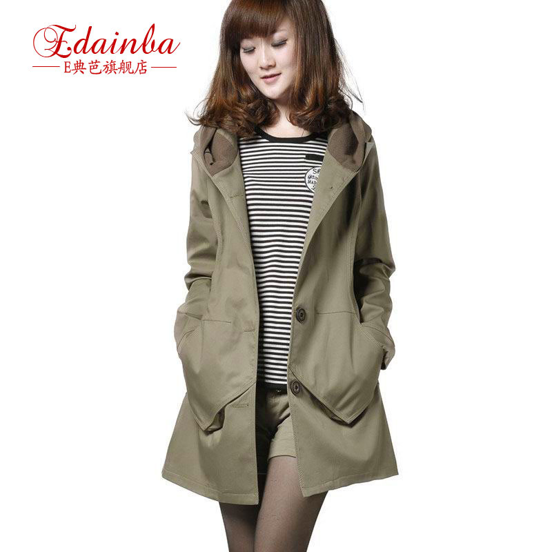 E 2012 trench women's autumn and winter outerwear medium-long slim spring and autumn single row