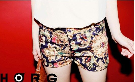 e Love 2013 latest super personality Hot shorts Europe and America wind the wild retro floral patterns Totem shorts B67