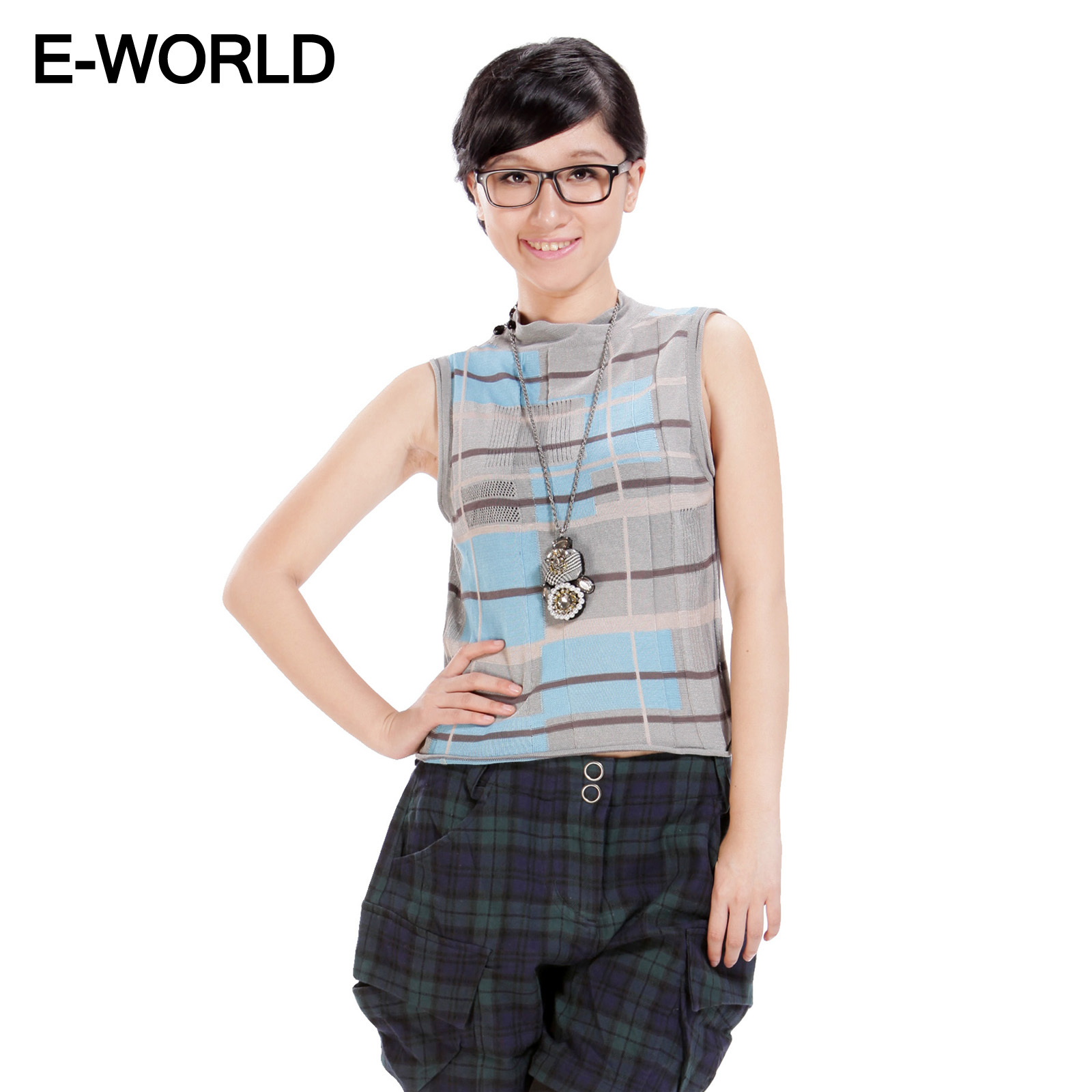 E-world women's autumn sleeveless woven vest e93-1051