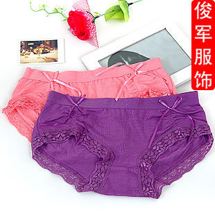 E199 bow panty bamboo fibre lace sexy panties briefs