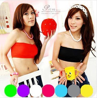 E999 all-match top candy color tube top bra 100% cotton around the chest underwear tube top tube top