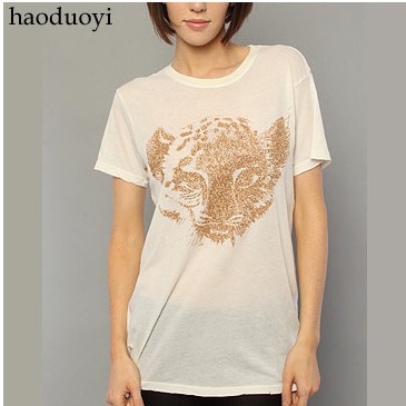 EAST KNITTING BB-910 2013 Women American style Fashion the Head of  Leopard  Plus size Tops Free shipping