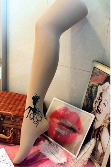 East Knitting BEST SALE CQ-031 Fashion Women sexy Angels Tattoo Tights/pantynose leggings Free Shipping Wholesale 6pc/lot