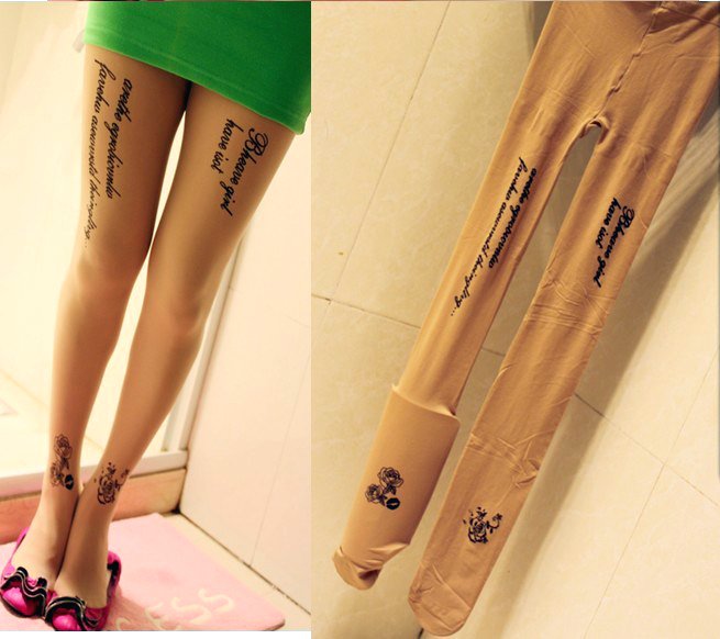 East Knitting CQ-001 2013 Fashions Women Word Flower Tights 20D Leggings Free Shipping Wholesale 6pc/lot