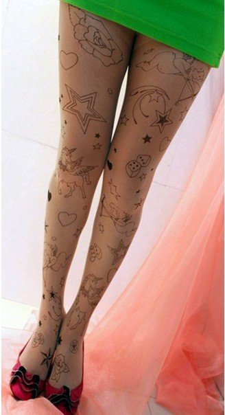 East Knitting CQ-003 Fashion constellation Galaxy/Star Print/tattooing Tights 20D Pantyhoses Free Shipping Wholesale 6pc/lot