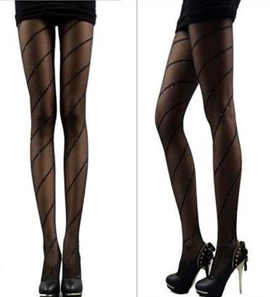 East Knitting FREE SHIPPING 2013Fashion Women famouse Brand sexy stripe tights TZ-8011 12D Wholesale/bulk order 6pc/lot