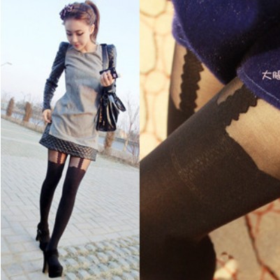 East Knitting FREE SHIPPING 6pc/lot TBW004 2013 Fashion Ayomi spaghetti strap Stockings Mock Suspender Tights Garter leggings