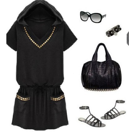 East Knitting Free Shipping AS-076 Women Punk Bling rivet Nut Dress Skirt Best Quality Fast Delivery