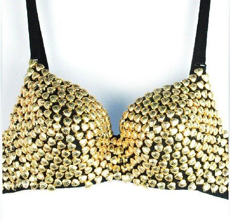 East Knitting FREE SHIPPING BR-022 Lady Party Disco All-Over Diamond Bra Punk Dance Bra Best Quality