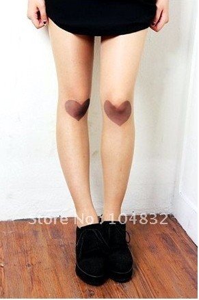 East Knitting FREE SHIPPING CQ-013 Fashion Women Heart tattoo Tights/Leggings Hot Sale Wholesale 6pc/lot