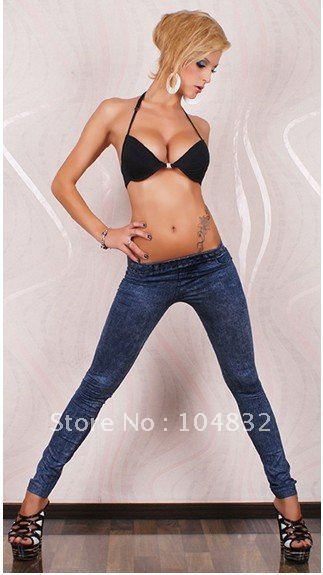 East Knitting FREE SHIPPING+LJ-002 Women Jeggings Blue black Best quality fast delivery