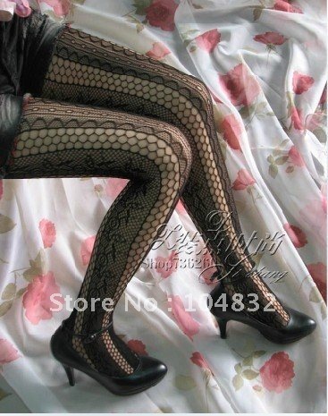East Knitting FREE SHIPPING+Wholesale 6pc/lot W-121 2013 Fashion New Women Jacquard Side Flower Tights Best Sale