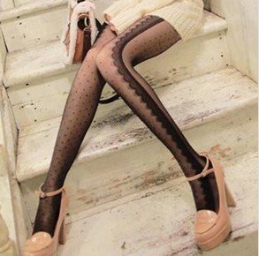 East Knitting FREE SHIPPING+Wholesale JU-007 6pc/lot 2012 Fashion Women dot tattoo ankle sexy tights/Leggings