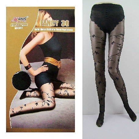 East Knitting FREE SHIPPING+Wholesale MZ-6077 6pc/lot Fashion Women Top-quality China Big Brand Tight-Pantyhose sexy 30D flower