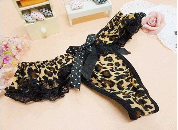 East Knitting FREE SHIPPING Wholesale STC-003 20pc/lot Woman/Lady Japanese Sexy Lace Leopard Loweaist T-back/Lingeries Hot Sale