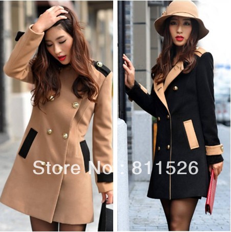 East Knitting new women's coat Slim Double-breasted Trench Coat Casual jacket Long Outwear Hot Sale Free Shipping