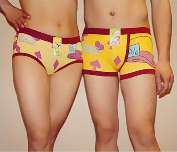 East Knitting NY-010 10pc/lot 2012 New lovers couples underwear cartoon lovely Briefs swimsuit FREE SHIPPING Wholesale