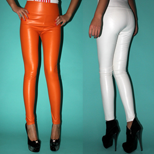 East knitting Oh nana fashion vintage chromic leather pants faux leather legging faux leather pants Free Shipping