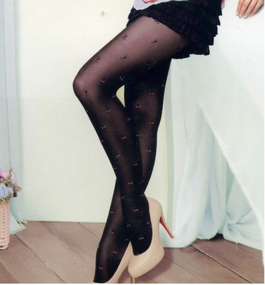 East Knitting TZ-6305 Fashion Women's Leggings HOT Thigh High Socks NEW 280D Hosiery Small Cherry  Panty Hose Free Shipping