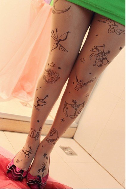 eastwe Knitting CQ-002 2013 Women Fashion Galaxy Star constellation Tattoo Tights 20D Free Shipping