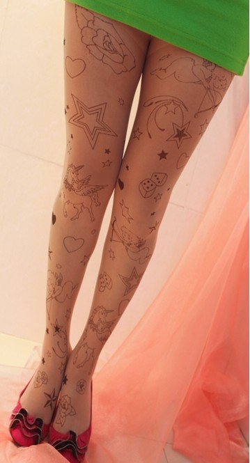 eastwe Knitting CQ-003 2013 Women New Fashion Galaxy Star Tattoo Tights 20D Free Shipping Wholesale