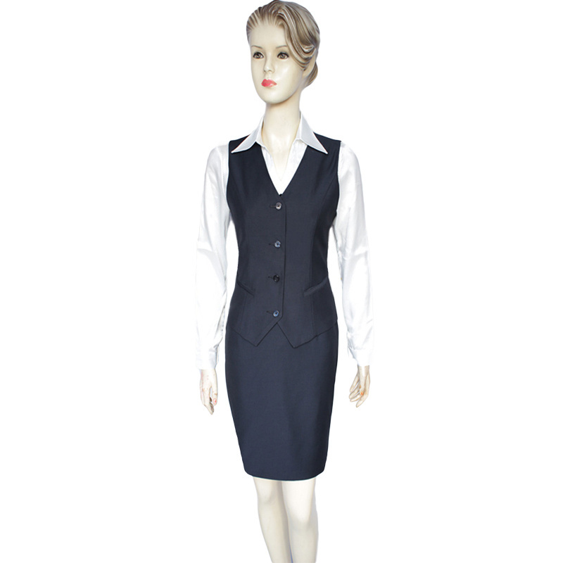 Easy care work wear vest tooling formal suit vest slim vest career dress set
