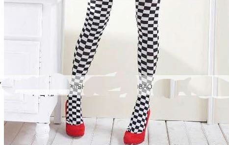 Eat Pray Love  Free Shipping, 2012 New Arrival Wildfox Black And White Plaids Stockings, Tight Panty Hose, PH089