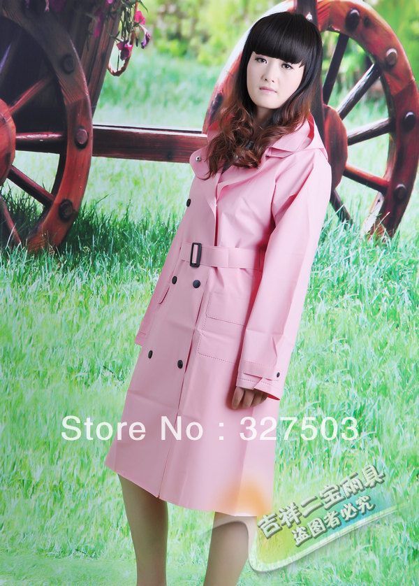 Eco-friendly paragraph trench thickening eva material adult fashion raincoat poncho 4