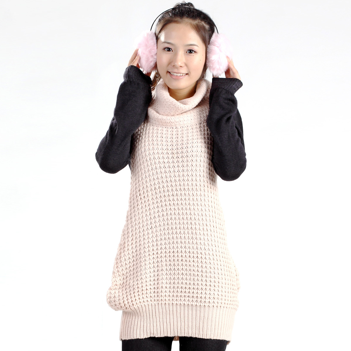 Ecocoz2012 autumn women's sweater knitted outerwear sleeveless medium-long upperwear fashion