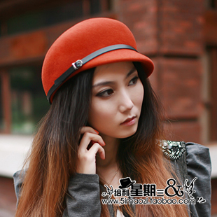 Edition vintage fashion woolen hosemanship cap female autumn and winter