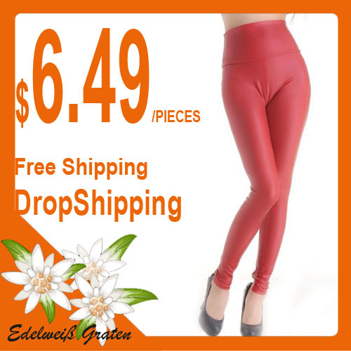 *EG* Retail women's leather skinny leggings pants tights Full hot selling / great elasticity / PU  free shipping 090-004