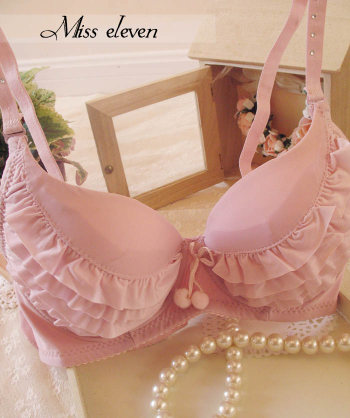Egg tart small cotton ball multi-layer clinched push up underwear bra