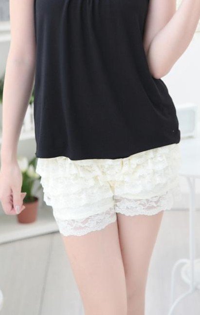 eight layers lace shorts/anti-emptied