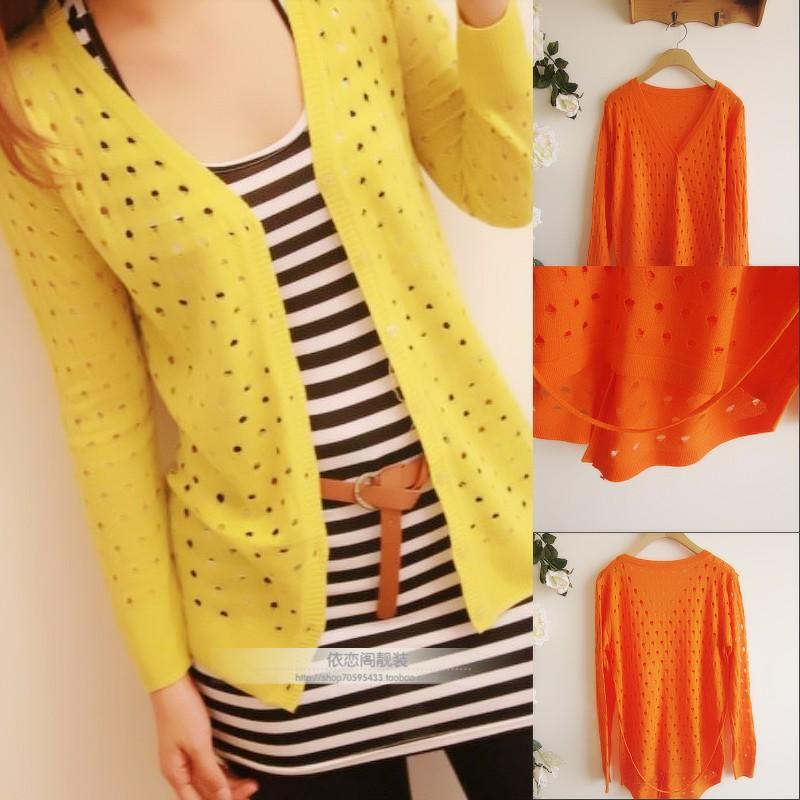 ELAND 2012 women's thin cutout drip-drop cardigan air conditioning shirt sun protection shirt (WC005)