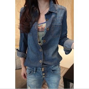 ELAND 92n star rivet denim shirt , Free Shipping