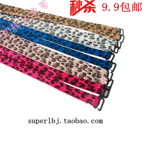 Elastic print leopard print shoulder strap bra underwear belt double-shoulder women's bra belt chromophous a pair