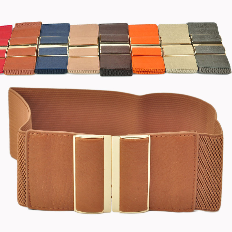 Elastic wide cummerbund brief leather upholstery buckle OL outfit all-match women's wide belt