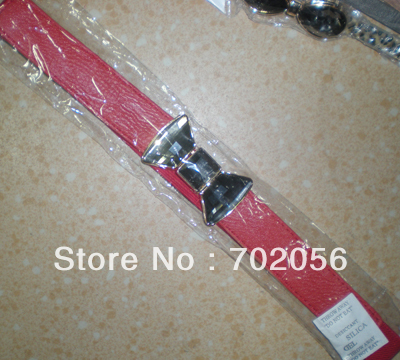 Elastic Woman's Bowknot PU Leather Thin Skinny Waistband Belt 20pcs/lot #2492