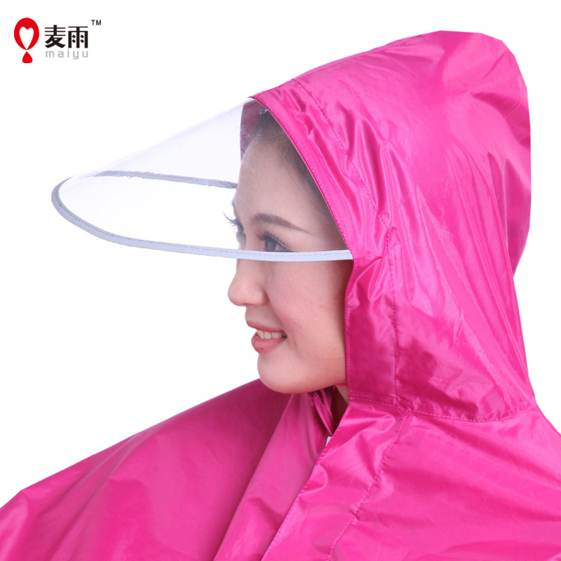 Electric bicycle raincoat fashion transparent big hat brim plus size poncho