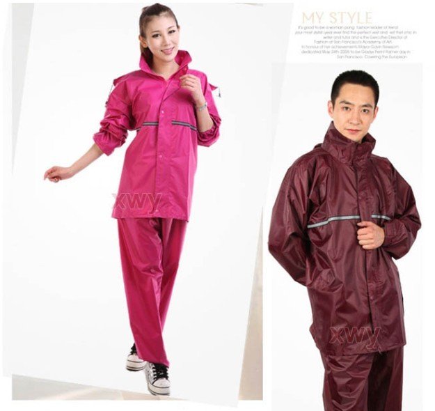 Electric motorcycle raincoat, fashionable men and women adults riding a raincoat suit