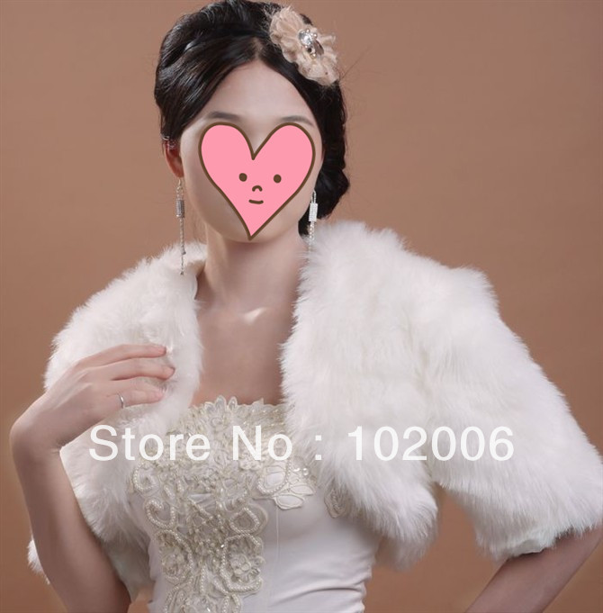 Elegant Beautiful Bridal half sleeve witerJacket JA060 free shipping