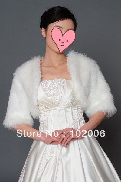 Elegant Beautiful Bridal half sleeve witerJacket JA061 free shipping