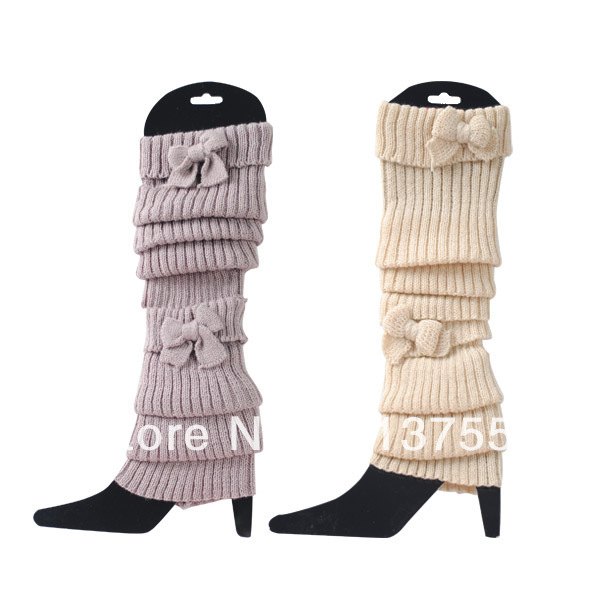 Elegant Bow Stockings Yarn Ankle Sock Pile of Pile of Socks