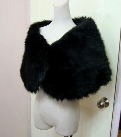 Elegant Bridal Shawl Wrap Jacket Winter Simple Off Shoulder Bolero Soft Faux Fur Shrug 2012Wedding Accessories